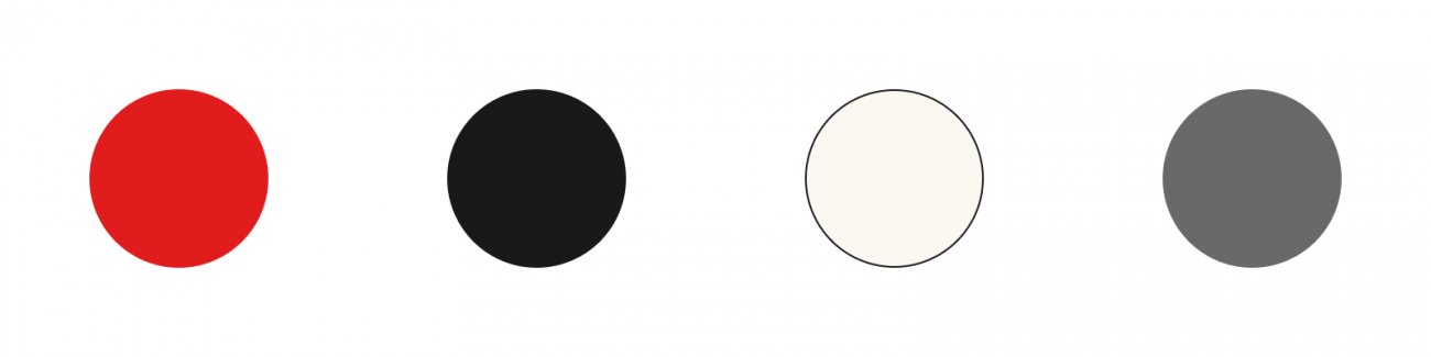 4 of the main Weber colours; red, off-black, cream, and mid-grey