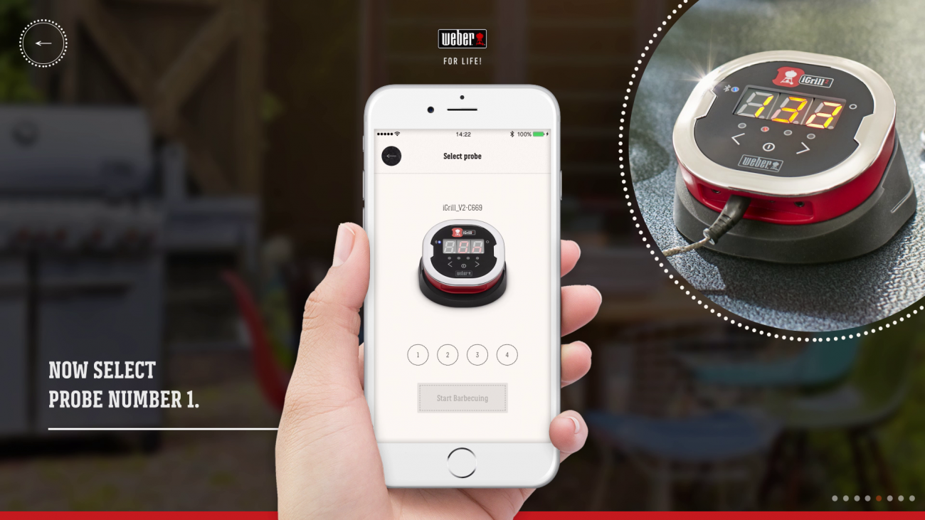 A screen from the "Experience" section asking the user to select a probe number