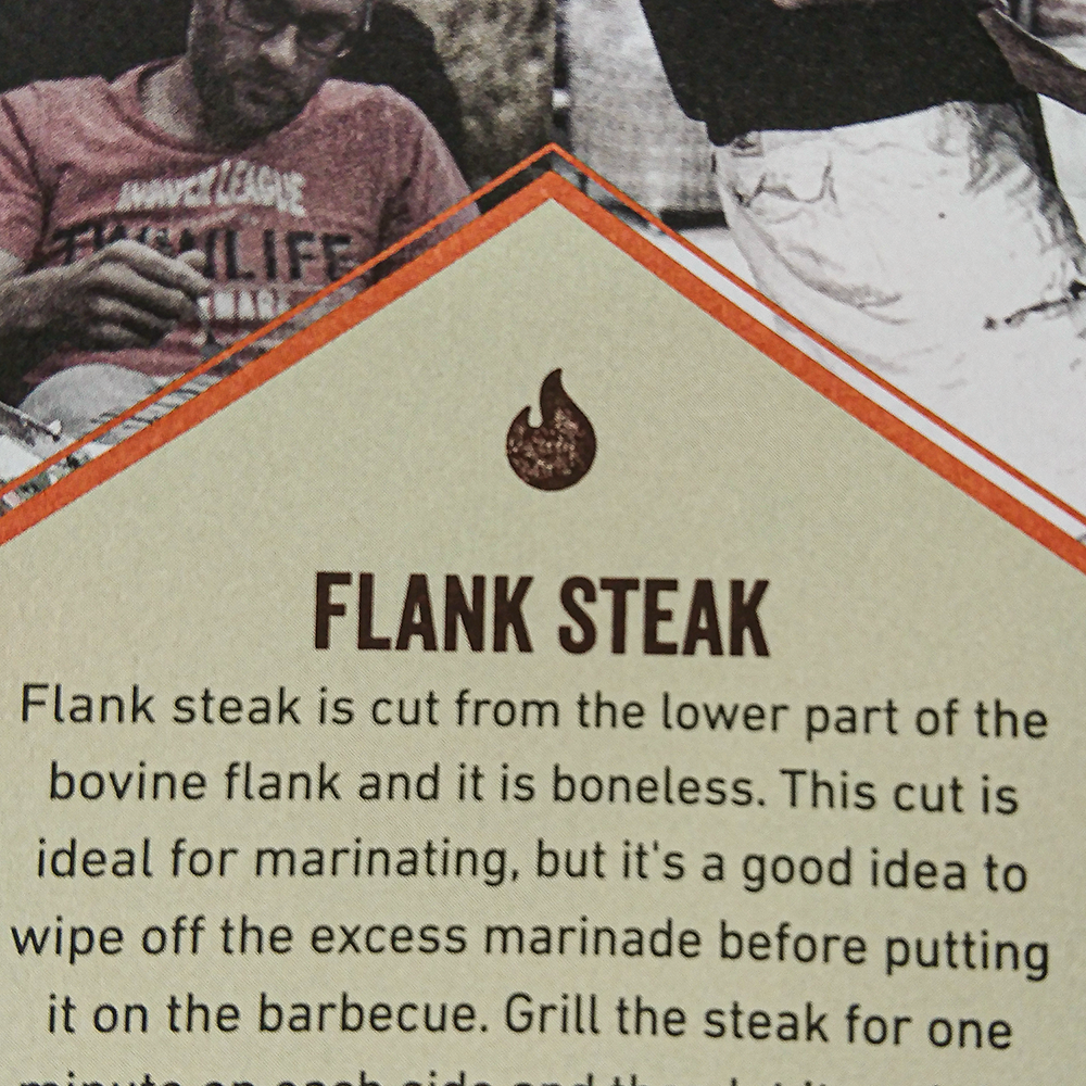 A photo of a print advert by Weber showing texture and icons.