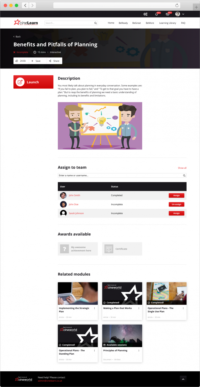 The Cineworld themed module page