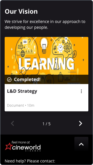 Mobile design of Cineworld home screen (3/3)