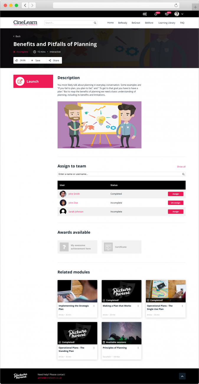 The Picturehouse themed module page