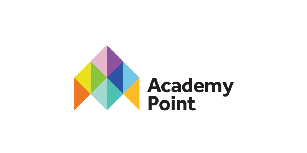 The old Academy Point logo lockup where the text is very small in relation to the logo mark.
