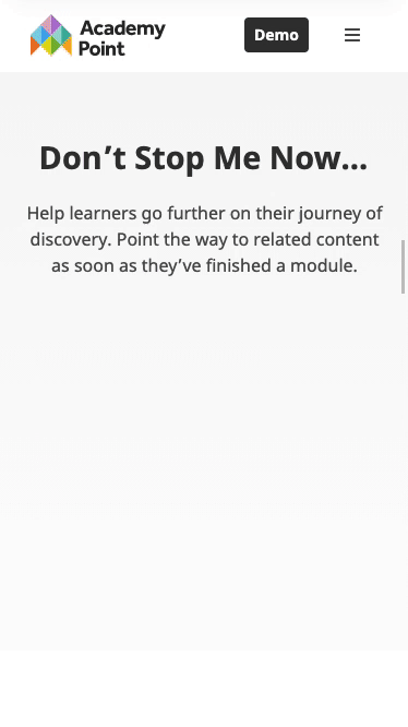 A gif recording of a fade animation on the website. Illustrations of a 'content tile' fade on in turn.